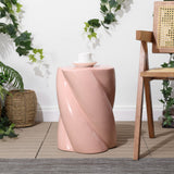 Yves Modern Minimalist Rope Twist Ceramic Indoor/Outdoor Garden Stool