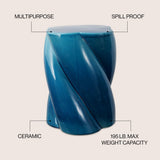 Yves Modern Minimalist Rope Twist Ceramic Indoor/Outdoor Garden Stool