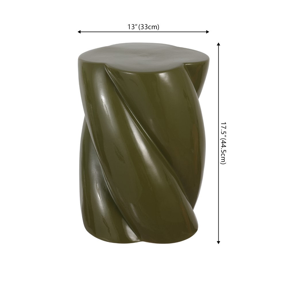 Yves Modern Minimalist Rope Twist Ceramic Indoor/Outdoor Garden Stool