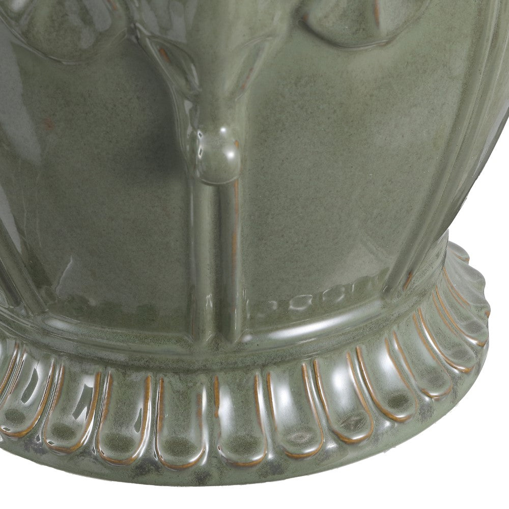 Anita 18" Classic Vintage Ceramic Indoor/Outdoor 4-Elephant Garden Stool