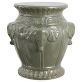 Anita 18" Classic Vintage Ceramic Indoor/Outdoor 4-Elephant Garden Stool