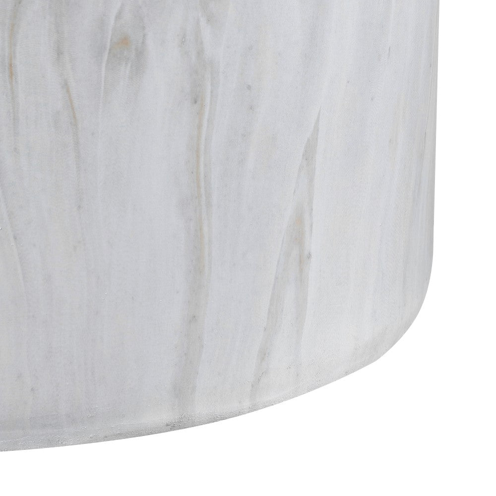 Zeus 16.75" Modern Minimalist Faux Marble Column Indoor/Outdoor Accent Table