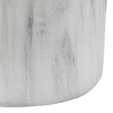Zeus 16.75" Modern Minimalist Faux Marble Column Indoor/Outdoor Accent Table