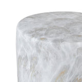 Zeus 16.75" Modern Minimalist Faux Marble Column Indoor/Outdoor Accent Table