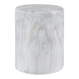 Zeus 16.75" Modern Minimalist Faux Marble Column Indoor/Outdoor Accent Table