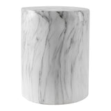 Zeus 16.75" Modern Minimalist Faux Marble Column Indoor/Outdoor Accent Table