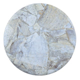 Zeus 16.75" Modern Minimalist Faux Marble Column Indoor/Outdoor Accent Table