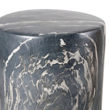 Zeus 16.75" Modern Minimalist Faux Marble Column Indoor/Outdoor Accent Table