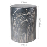 Zeus 16.75" Modern Minimalist Faux Marble Column Indoor/Outdoor Accent Table