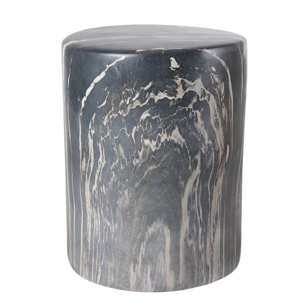 Zeus 16.75" Modern Minimalist Faux Marble Column Indoor/Outdoor Accent Table