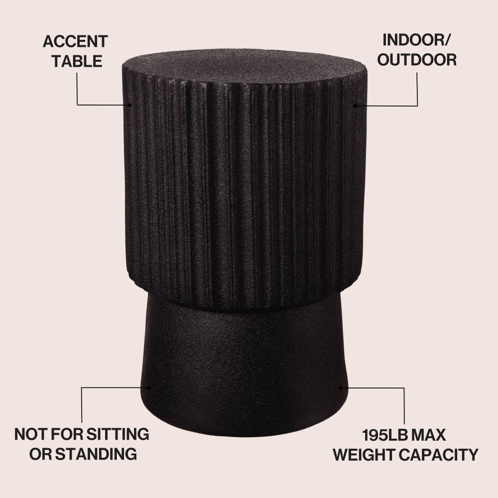 Harper 19" Modern Art Deco Tambour Accent Table