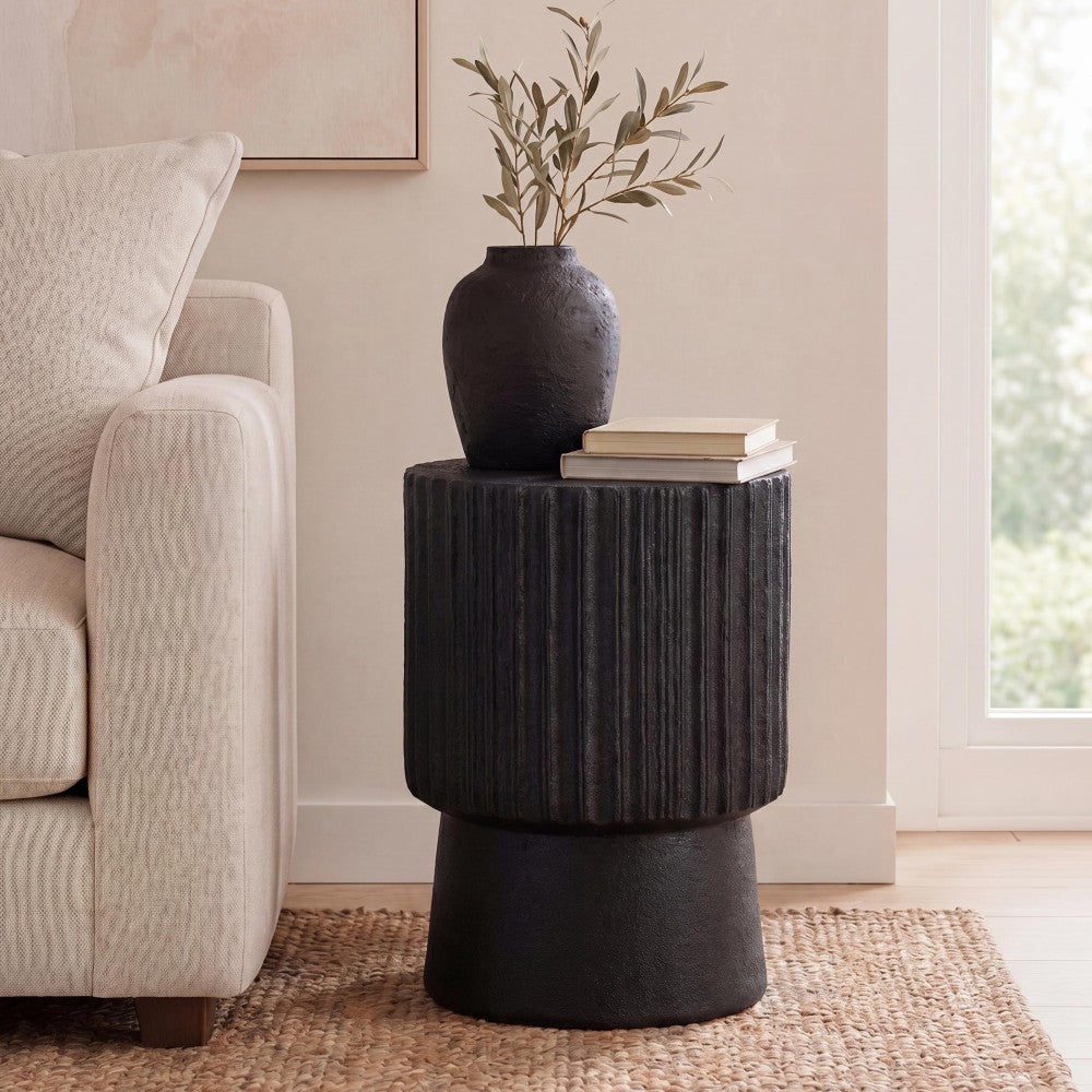 Harper 19" Modern Art Deco Tambour Accent Table