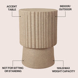 Harper 19" Modern Art Deco Tambour Accent Table