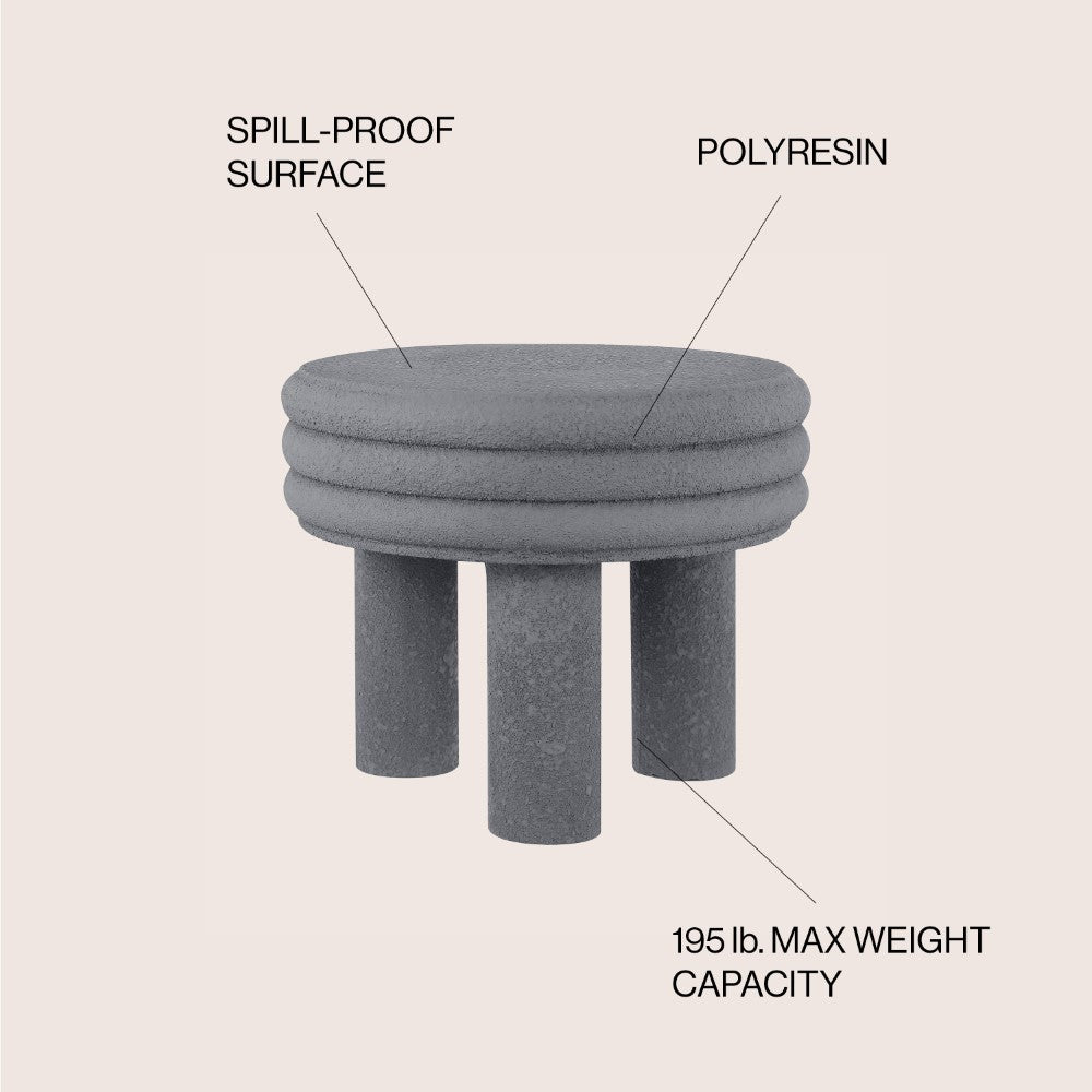 Rashida 13.5" Contemporary Minimalist Curvy Low Accent Table