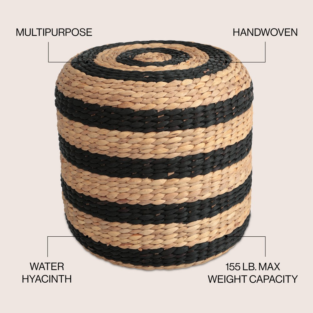 Aimee Modern Minimalist Hand-Woven Hyacinth Stool