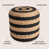 Aimee Modern Minimalist Hand-Woven Hyacinth Stool