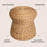 Alberto Modern Bohemian Hand-Woven Hyacinth Mushroom Stool