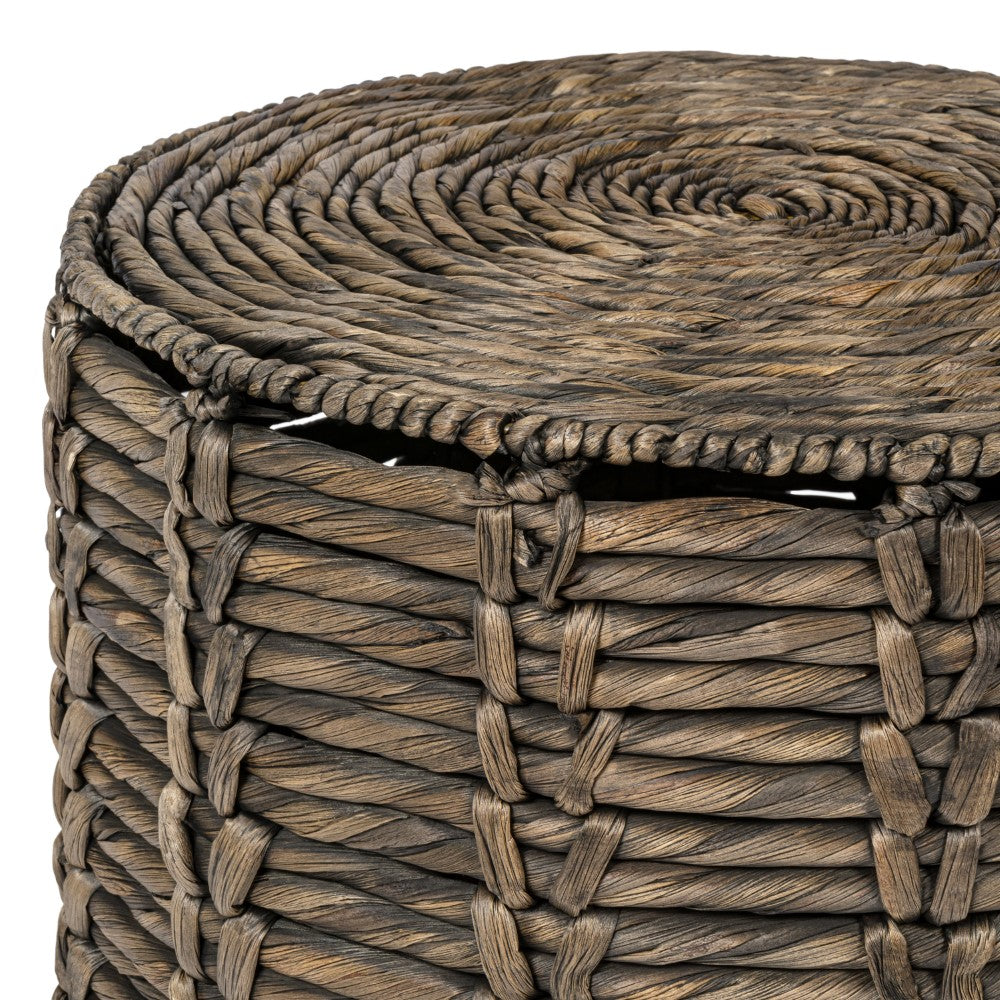 Calvero 18" Coastal Bohemian Handwoven Water Hyacinth Nesting Round Accent Table