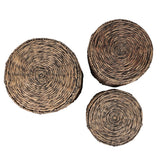 Calvero 18" Coastal Bohemian Handwoven Water Hyacinth Nesting Round Accent Table