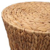 Alvion 15.75" Coastal Bohemian Handwoven Water Hyacinth Round Hourglass End Table