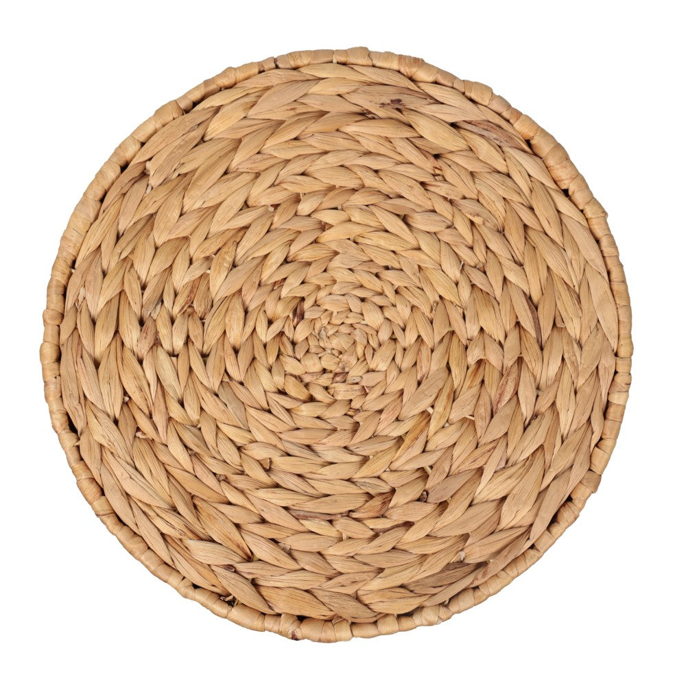 Alvion 15.75" Coastal Bohemian Handwoven Water Hyacinth Round Hourglass End Table