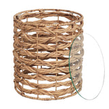 Niro 16" Bohemian Coastal Handwoven Water Hyacinth Open Weave Round End Table with Glass Top