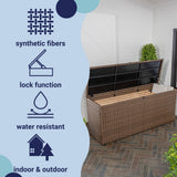 Nino 31.5" Modern Minimalist Outdoor Faux Wicker Deck and Patio Storage Box
