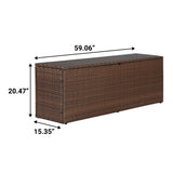 Nino 31.5" Modern Minimalist Outdoor Faux Wicker Deck and Patio Storage Box