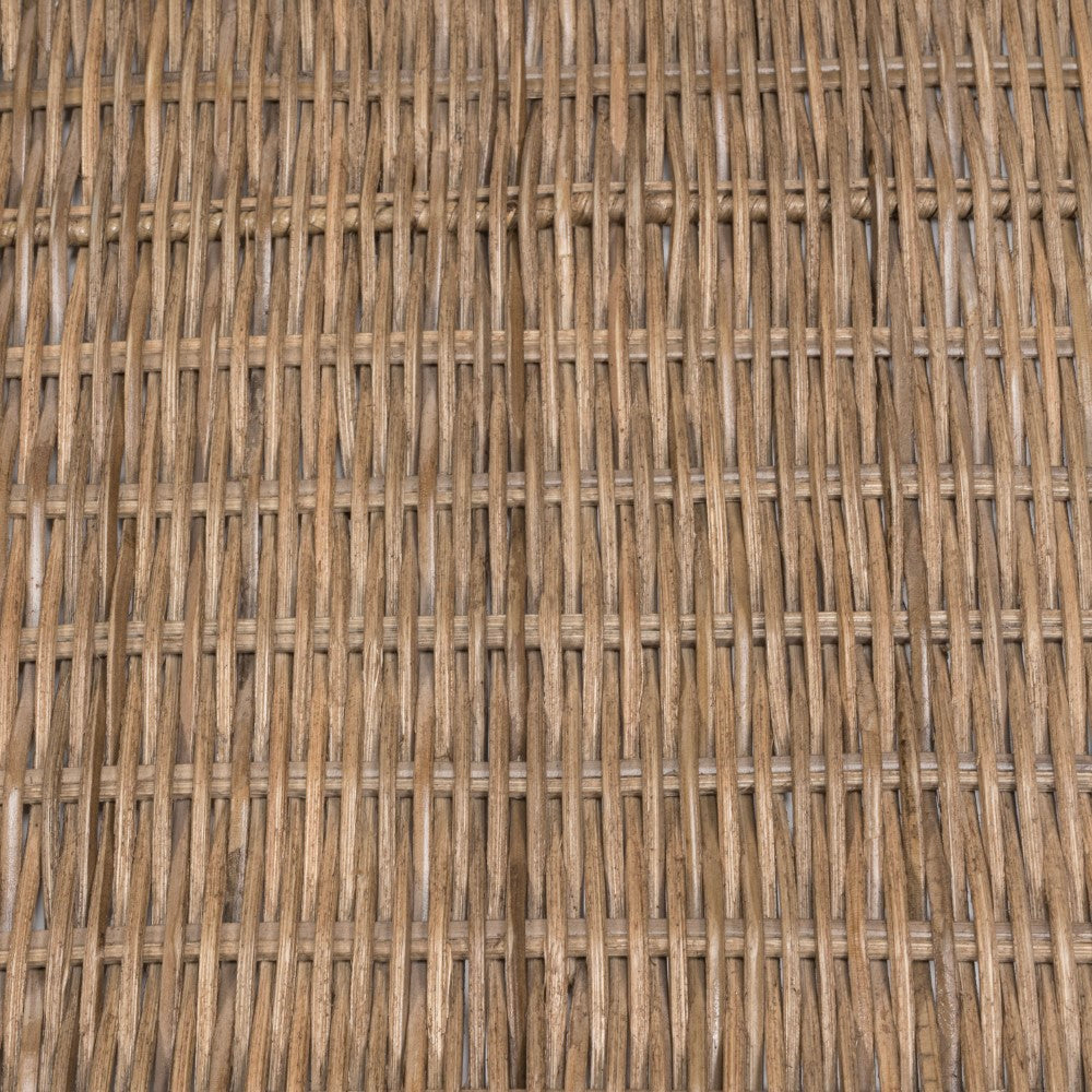 Scalloped 21.5" Southwestern Cottage Hand-Woven Rattan Tray with Handles
