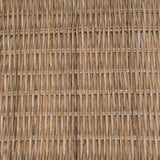 Scalloped 21.5" Southwestern Cottage Hand-Woven Rattan Tray with Handles