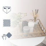 Honeycomb 19.75" Rustic Bohemian Hand-Woven Rattan Tray