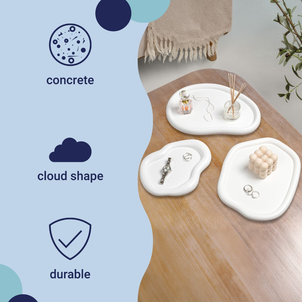 Vern Contemporary Concrete Decorative Cloud Jewelry Trays