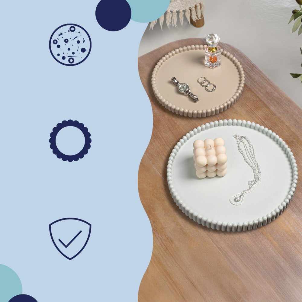 Oryn Modern Minimalist Concrete Fluted Edge Decorative Jewelry Trays