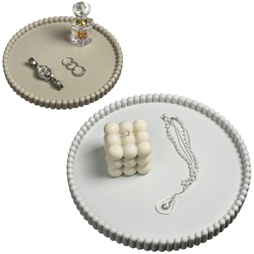 Oryn Modern Minimalist Concrete Fluted Edge Decorative Jewelry Trays
