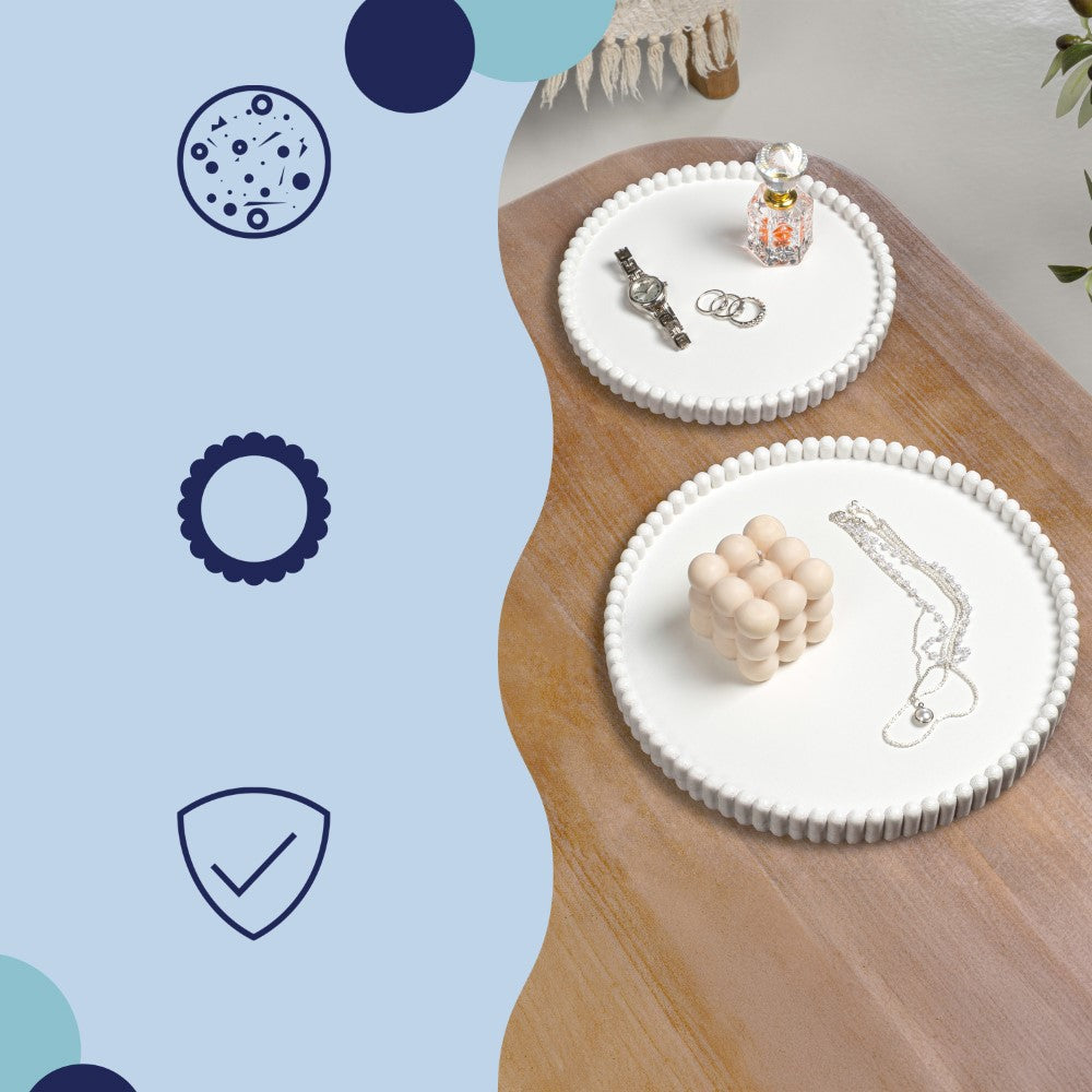 Oryn Modern Minimalist Concrete Fluted Edge Decorative Jewelry Trays
