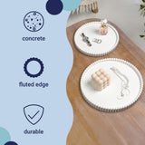 Oryn Modern Minimalist Concrete Fluted Edge Decorative Jewelry Trays