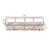 Barku 12" x 6" Modern Industrial Metal/Marble Scalloped Base Vanity Tray