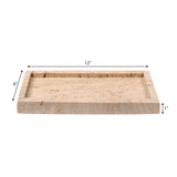 Elmu Stone 12" x 6" Classic Minimalist Rectangular Marble Bathroom Countertop Tray