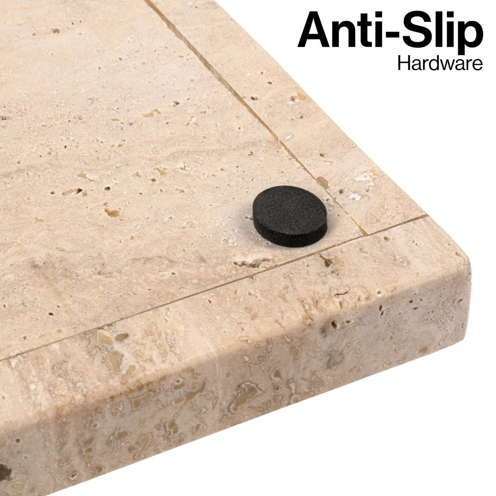 Elmu Stone 12" x 6" Classic Minimalist Rectangular Marble Bathroom Countertop Tray