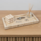 Elmu Stone 12" x 6" Classic Minimalist Rectangular Marble Bathroom Countertop Tray