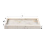 Elmu Stone 12" x 6" Classic Minimalist Rectangular Marble Bathroom Countertop Tray