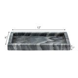 Elmu Stone 12" x 6" Classic Minimalist Rectangular Marble Bathroom Countertop Tray