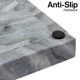 Elmu Stone 12" x 6" Classic Minimalist Rectangular Marble Bathroom Countertop Tray