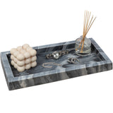 Elmu Stone 12" x 6" Classic Minimalist Rectangular Marble Bathroom Countertop Tray