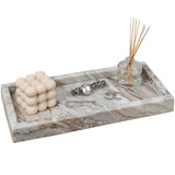 Elmu Stone 12" x 6" Classic Minimalist Rectangular Marble Bathroom Countertop Tray