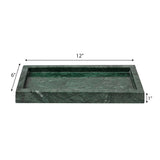 Elmu Stone 12" x 6" Classic Minimalist Rectangular Marble Bathroom Countertop Tray