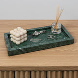 Elmu Stone 12" x 6" Classic Minimalist Rectangular Marble Bathroom Countertop Tray