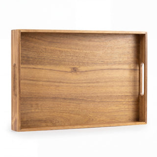 Cosmere 17 In. W Handcrafted Large Acacia Wood Rectangular Serving Tray with Handles