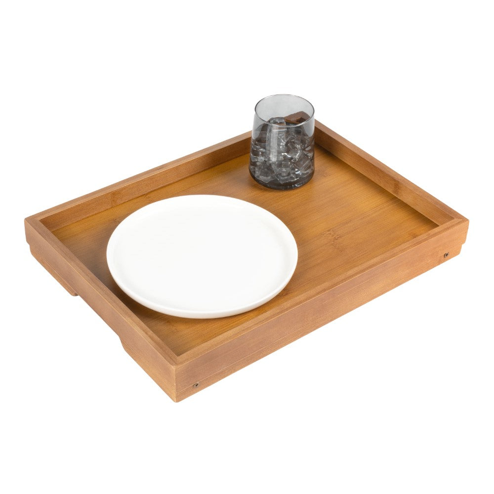Soluna 16 in. W x 11.7 in. D Handcrafted Bamboo Breakfast Bed Tray with Built-In Handles and Foldable Legs