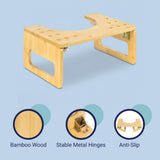 Domelle 7 in. H Handcrafted Bamboo Foldable Space-Saving Squat Toilet Potty Step Stool